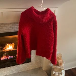 Anthropologie size S thick heavy red sweater